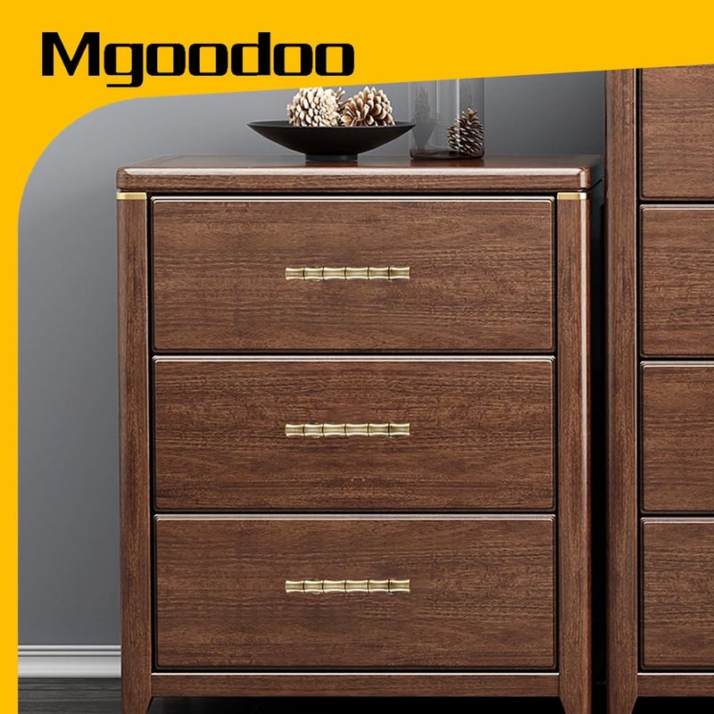 Mgoodoo 5PCS Bamboo Shape Handle, Zinc Alloy Brass Drawer Pull 4.21'' Retro Knob Antique for Cabinet Closet Dresser Bathroom Wardrobe Cupboard(Hole Spacing 64mm/2.52'') - Image 5